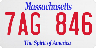MA license plate 7AG846
