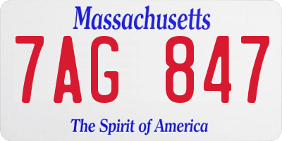 MA license plate 7AG847