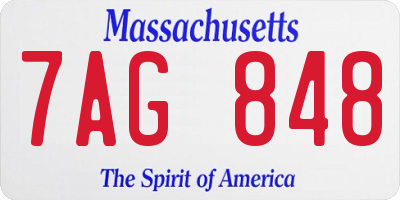 MA license plate 7AG848