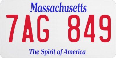 MA license plate 7AG849