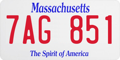MA license plate 7AG851