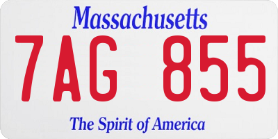 MA license plate 7AG855