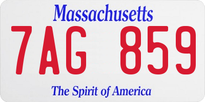 MA license plate 7AG859