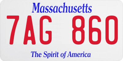 MA license plate 7AG860