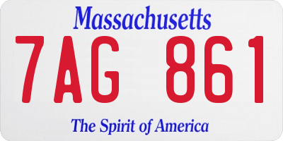 MA license plate 7AG861