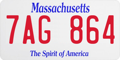MA license plate 7AG864