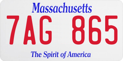 MA license plate 7AG865