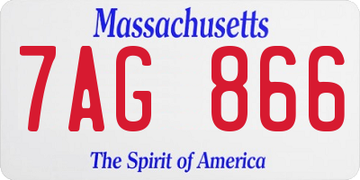 MA license plate 7AG866