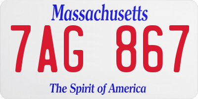 MA license plate 7AG867