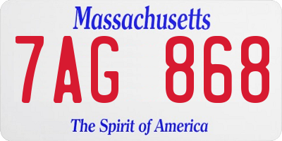 MA license plate 7AG868