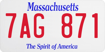 MA license plate 7AG871