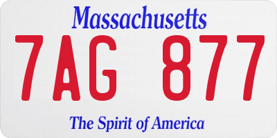 MA license plate 7AG877