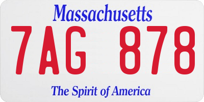 MA license plate 7AG878