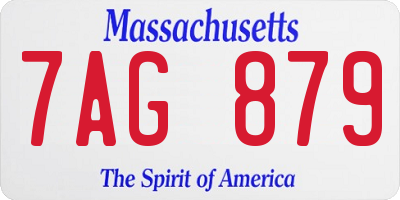 MA license plate 7AG879