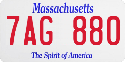 MA license plate 7AG880