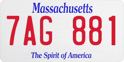 MA license plate 7AG881