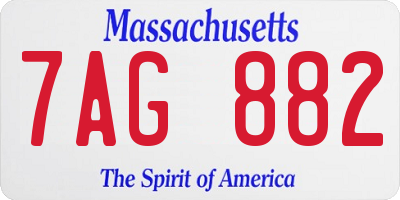 MA license plate 7AG882
