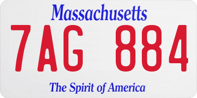 MA license plate 7AG884