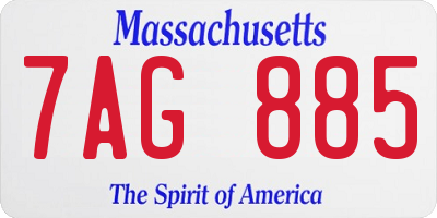 MA license plate 7AG885
