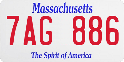 MA license plate 7AG886