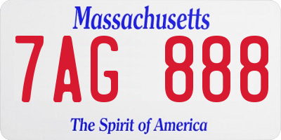 MA license plate 7AG888