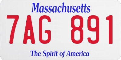 MA license plate 7AG891