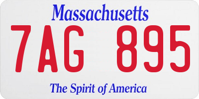 MA license plate 7AG895