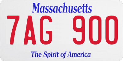 MA license plate 7AG900