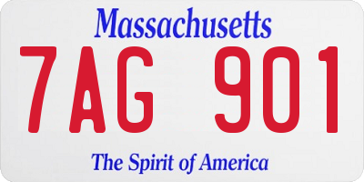 MA license plate 7AG901