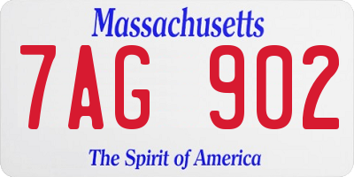 MA license plate 7AG902