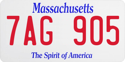 MA license plate 7AG905