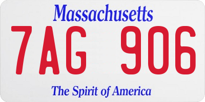 MA license plate 7AG906