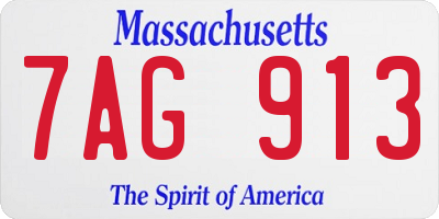 MA license plate 7AG913