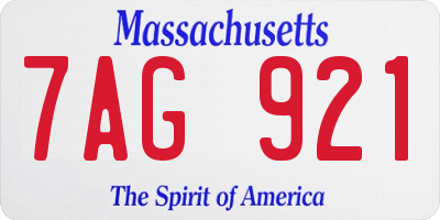 MA license plate 7AG921