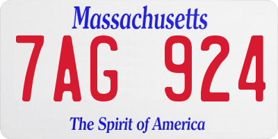 MA license plate 7AG924
