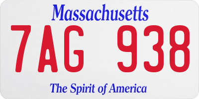 MA license plate 7AG938