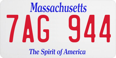MA license plate 7AG944