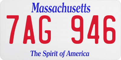 MA license plate 7AG946