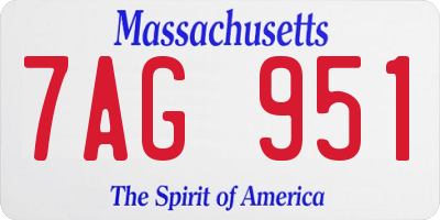MA license plate 7AG951