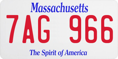 MA license plate 7AG966