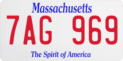 MA license plate 7AG969