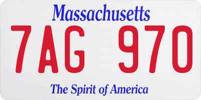MA license plate 7AG970