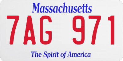 MA license plate 7AG971