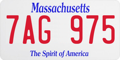 MA license plate 7AG975