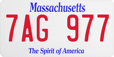 MA license plate 7AG977