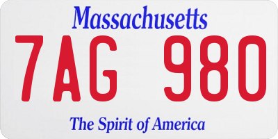 MA license plate 7AG980