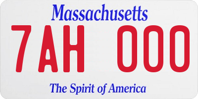 MA license plate 7AH000