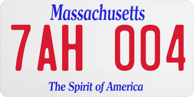 MA license plate 7AH004