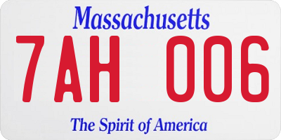 MA license plate 7AH006