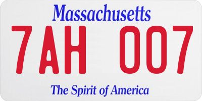 MA license plate 7AH007